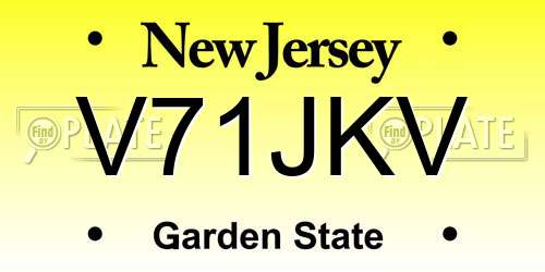 V71JKV New Jersey License Plate