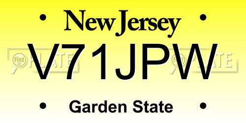 V71JPW New Jersey License Plate