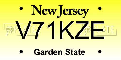 V71KZE New Jersey License Plate