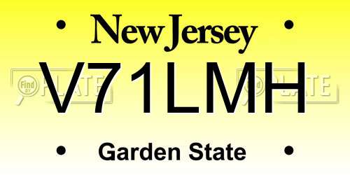 V71LMH New Jersey License Plate