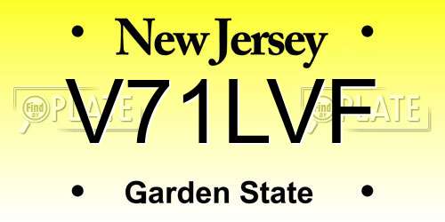 V71LVF New Jersey License Plate