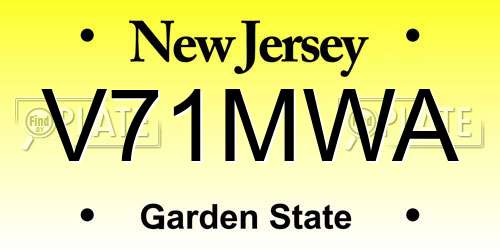 V71MWA New Jersey License Plate