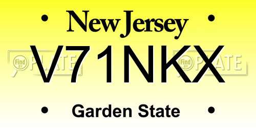 V71NKX New Jersey License Plate