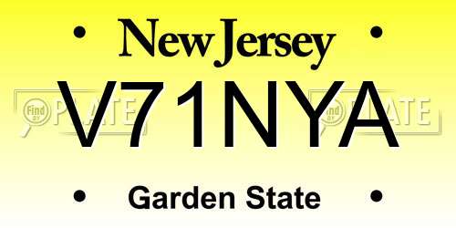 V71NYA New Jersey License Plate