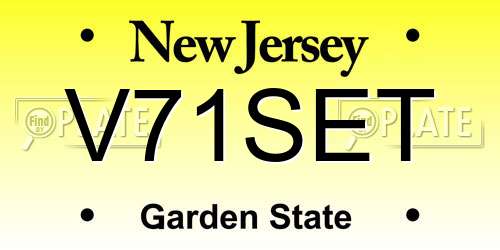 V71SET New Jersey License Plate