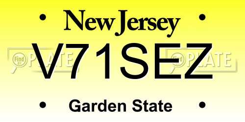 V71SEZ New Jersey License Plate