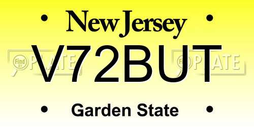 V72BUT New Jersey License Plate