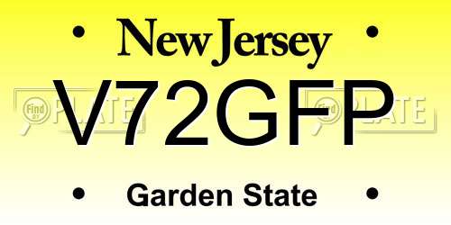 V72GFP New Jersey License Plate