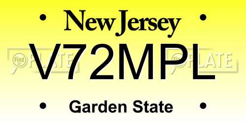 V72MPL New Jersey License Plate