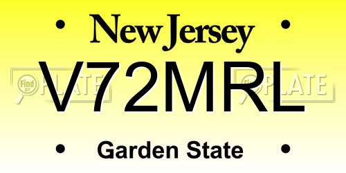 V72MRL New Jersey License Plate