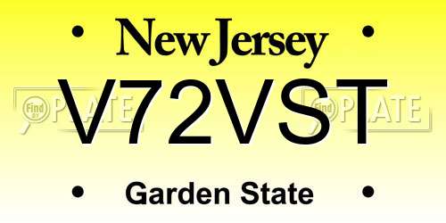 V72VST New Jersey License Plate