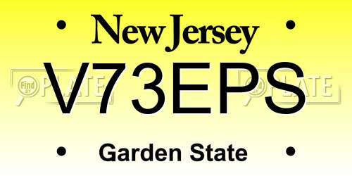 V73EPS New Jersey License Plate