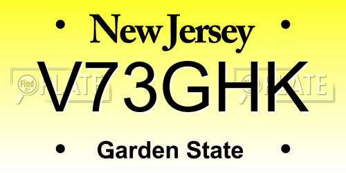 V73GHK New Jersey License Plate