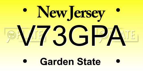 V73GPA New Jersey License Plate