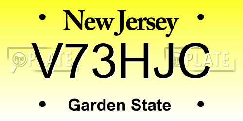V73HJC New Jersey License Plate