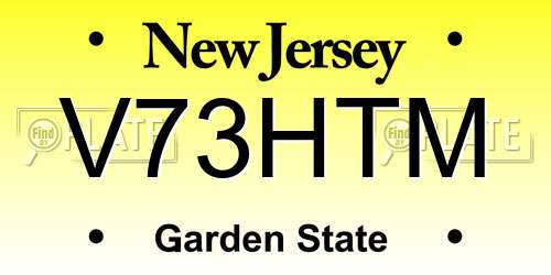 V73HTM New Jersey License Plate