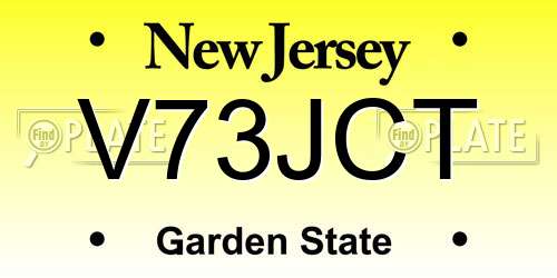 V73JCT New Jersey License Plate