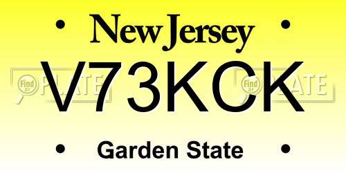V73KCK New Jersey License Plate