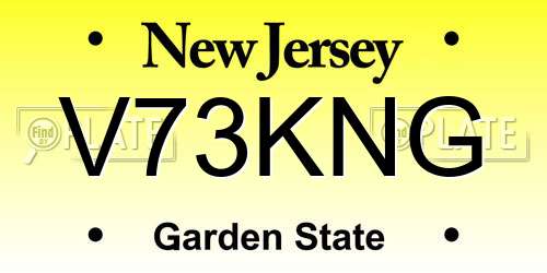 V73KNG New Jersey License Plate