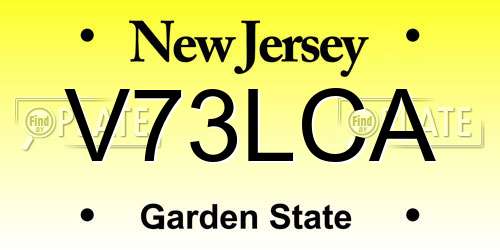 V73LCA New Jersey License Plate