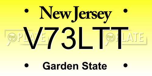 V73LTT New Jersey License Plate