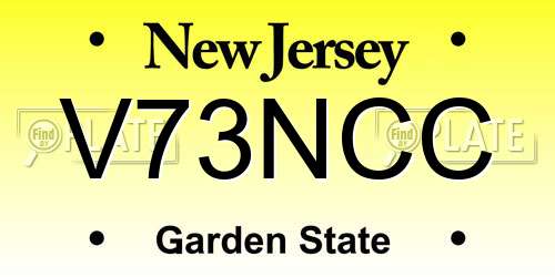 V73NCC New Jersey License Plate