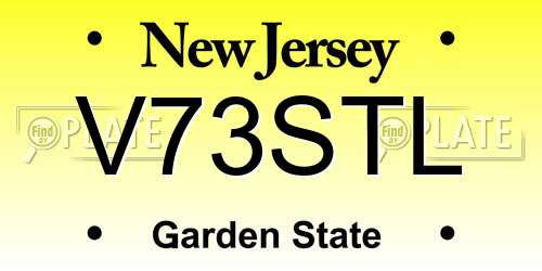 V73STL New Jersey License Plate