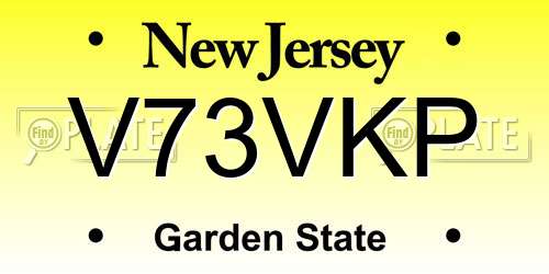 V73VKP New Jersey License Plate