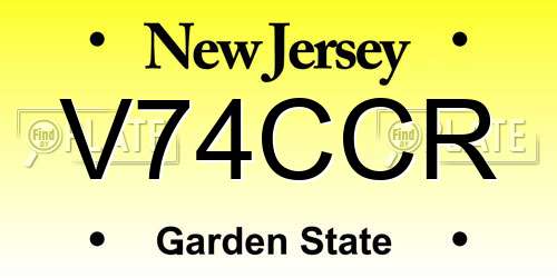 V74CCR New Jersey License Plate