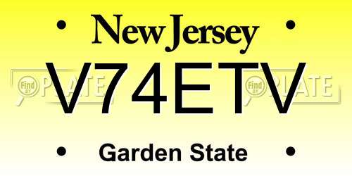 V74ETV New Jersey License Plate