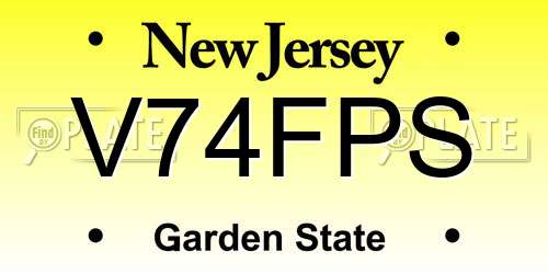 V74FPS New Jersey License Plate