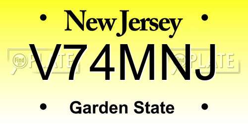 V74MNJ New Jersey License Plate