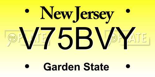 V75BVY New Jersey License Plate