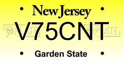 V75CNT New Jersey License Plate