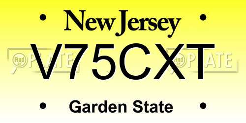 V75CXT New Jersey License Plate