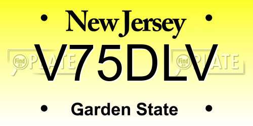 V75DLV New Jersey License Plate