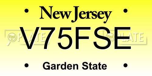 V75FSE New Jersey License Plate