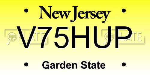 V75HUP New Jersey License Plate