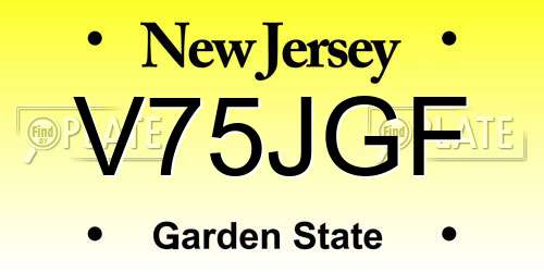 V75JGF New Jersey License Plate