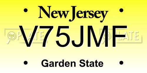 V75JMF New Jersey License Plate