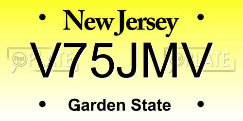 V75JMV New Jersey License Plate