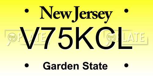 V75KCL New Jersey License Plate
