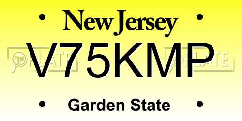 V75KMP New Jersey License Plate