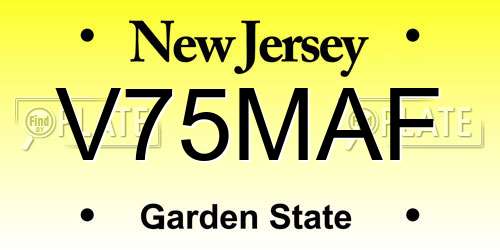 V75MAF New Jersey License Plate