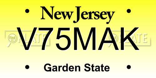 V75MAK New Jersey License Plate