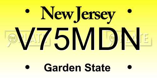 V75MDN New Jersey License Plate