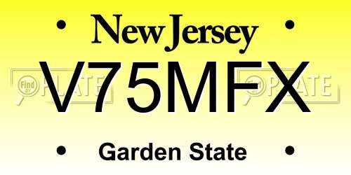 V75MFX New Jersey License Plate