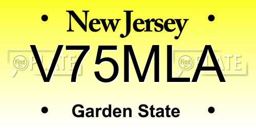V75MLA New Jersey License Plate