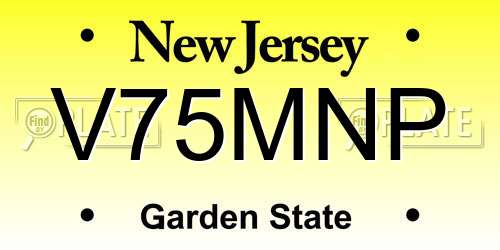 V75MNP New Jersey License Plate