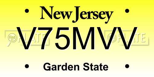 V75MVV New Jersey License Plate